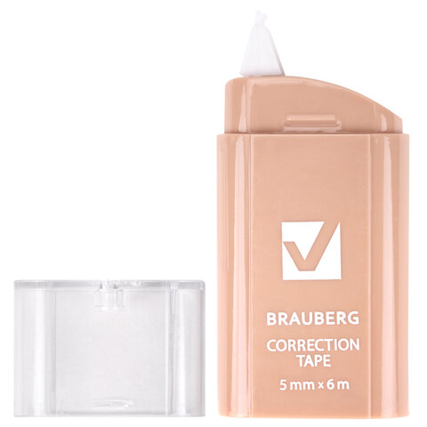 Корректирующая лента BRAUBERG COMPACT PASTEL5 мм х 6 мКОМПЛЕКТ 6 штукпенал с zip-lock272496