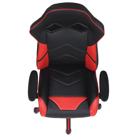 Кресло компьютерное BRABIX «Storm GM-006»регулируемые подлокотникиэкокожачерное/красное532500