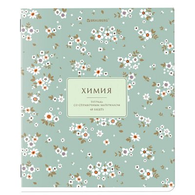 Тетрадь предметная «BLOSSOM» 48 л., рельефный картон, ХИМИЯ, клетка, подсказки, BRAUBERG