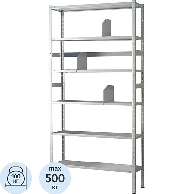 Стеллаж (135285) металлический MS Standart 200/100×30/6 полок без сборки