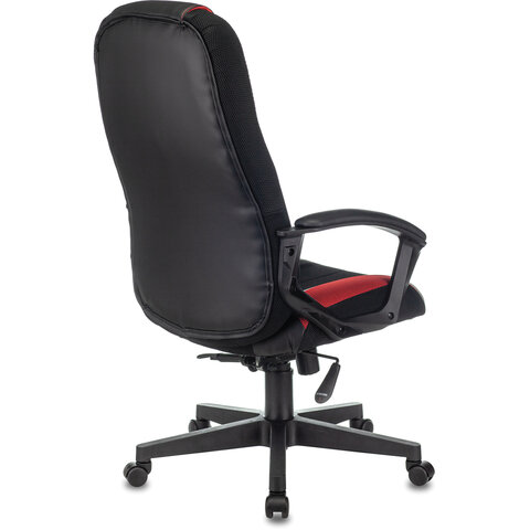 Кресло компьютерное VIKING-9/BL+RED, подушка, экокожа/ткань, черное/красное