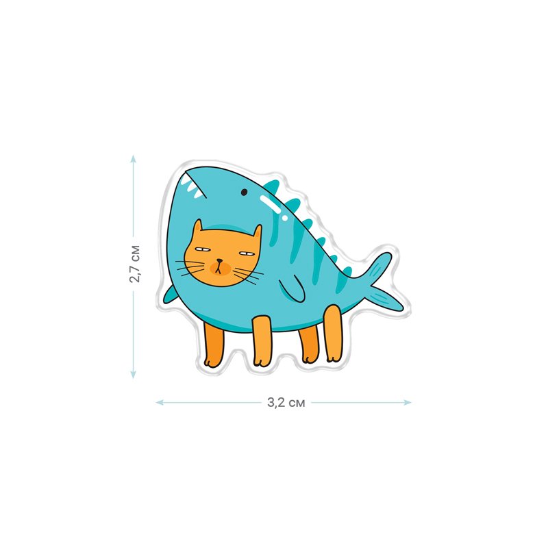 Значок акриловый MESHU «Juicy cats», прямая УФ-печать, 3.2×2.7см