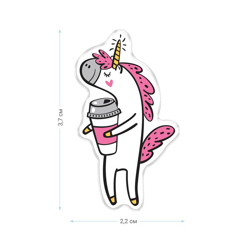 Значок акриловый MESHU «Unicorn dream», прямая УФ-печать, 2.2×3.7см