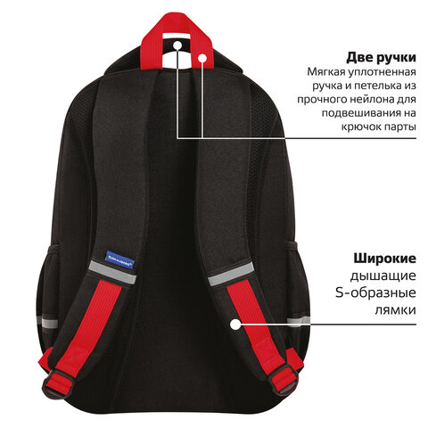 Рюкзак BRAUBERG MOTION, 2 отделения, 3 кармана, «Calm capy», СВЕТЯЩИЙСЯ, 41×28х17 см