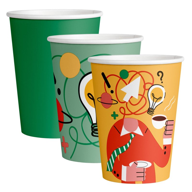 превью Стакан одноразовый бум 1-сл.350 мл d-90мм ИНСАЙТ (MIX) 50шт/уп