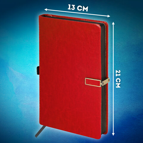 Скетчбук, слоновая кость 140 г/м2 130×210 мм, 80 л., КОЖЗАМ, застежка металл, BRAUBERG ART CLASSIC, «Inspiration», под кожу, красный