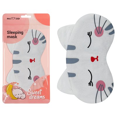Маска для сна MESHU «White kitten», пакет zip-lock, европодвес