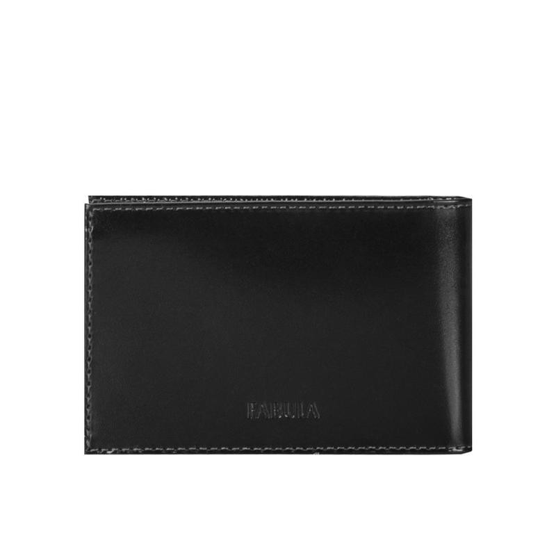 Визитница карманная Classic V-30-SH на 40 визиток из натуральной кожи черного цвета