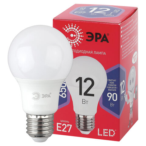 Лампа светодиодная ЭРА LED 12 Вт E27 грушевидная 6500 К холодный белый свет
