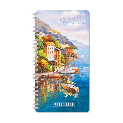Телефонная книга А5, 80л., на гребне OfficeSpace «Живопись. Riviera», с высечкой