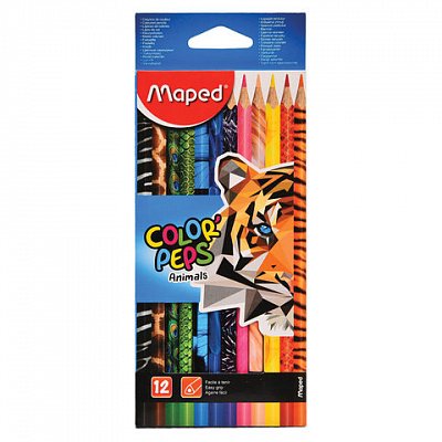 Карандаши цветные Maped Colorpeps Animals 12 цветов трехгранные