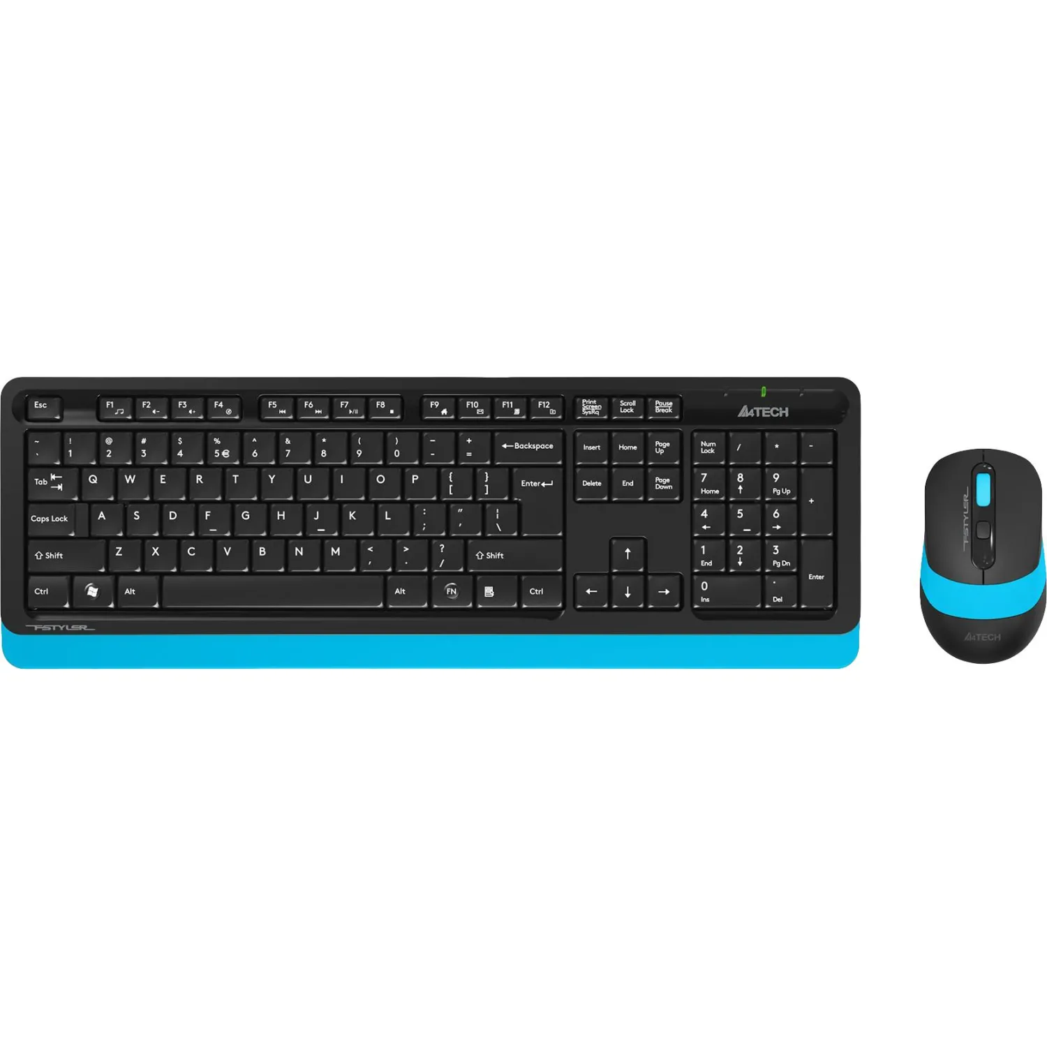 превью Набор клавиатура+мышь A4Tech Fstyler FG1010 кл:черн/син м:черн/син USB WLS