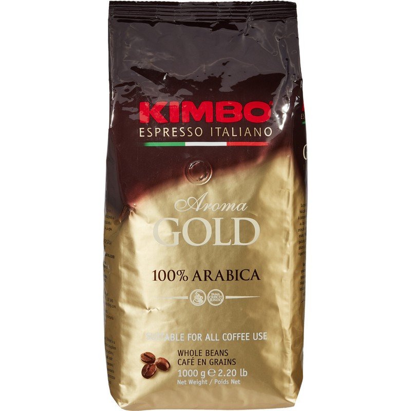 Кофе в зернах KIMBO «Aroma Gold Arabica» (Кимбо «Арома Голд Арабика»), натуральный, 1000 г, вакуумная упаковка