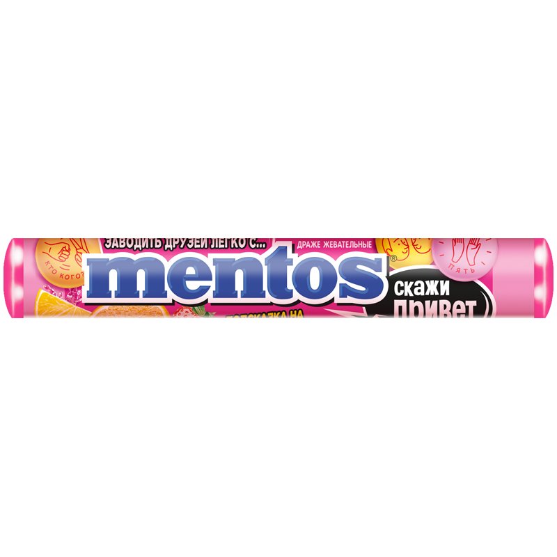 Жевательное драже MENTOS (Ментос) «Фруктовый», 37 г арт. 209347 ...