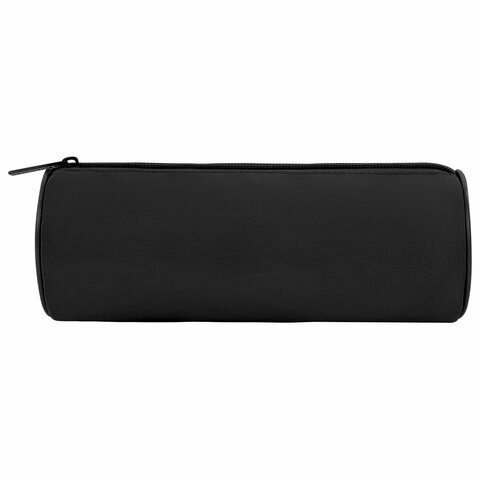 Пенал-тубус BRAUBERG, с эффектом Soft Touch, мягкий, черный, 22×8 см