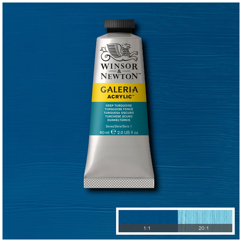 Краски акриловые Winsor&Newton «Galeria», 60 мл, туба, насыщенно-бирюзовый