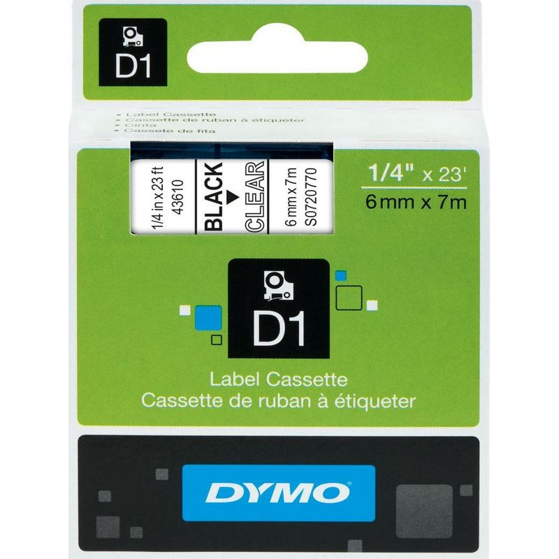 Картридж для этикет-принтера Dymo S0720770 D1 (6 мм х 7 м, черный шрифт, прозрачная лента)