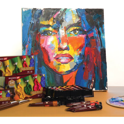 Краска масляная художественная BRAUBERG ART PREMIERE, 46 мл, профессиональная серия, СИЕНА ЖЖЕНАЯ