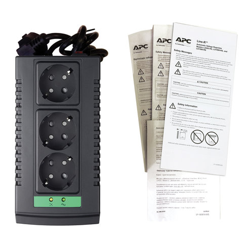 Стабилизатор напряжения APC Line-R LS1000-RS, 1000 ВА (500 Вт), 3 розетки, входное напряжение 180-280 В