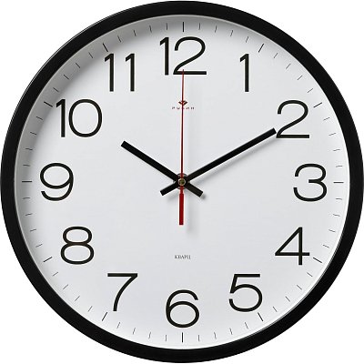 Часы настенные круг d=30см, корпус черный Классика арт.3027-121B