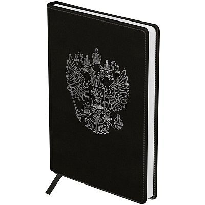 Ежедневник недатированный, А5, 160л., твердый переплет, кожзам, BG «Орел», черный