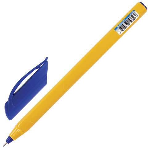 Ручка шариковая масляная BRAUBERG «Extra Glide Orange», СИНЯЯ, трехгранная, узел 0.7 мм, линия письма 0.35 мм