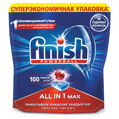 Средство для мытья посуды в посудомоечных машинах FINISH «All in 1», 100 шт.