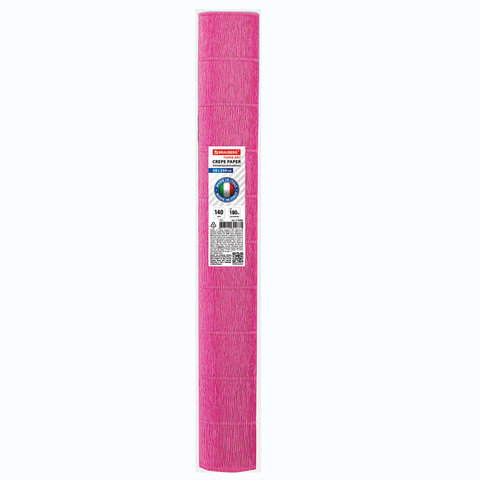 Бумага гофрированная (ИТАЛИЯ) 140 г/м2, светло-малиновая (970), 50×250 см, BRAUBERG FLORE
