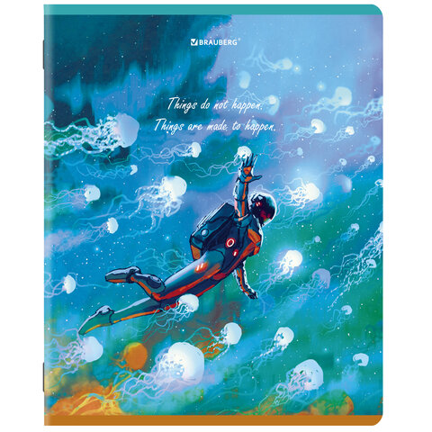 Тетради КОМПЛЕКТ 5 шт., А5, 96 л., BRAUBERG, скоба, клетка, глянцевый лак, «Dream World»