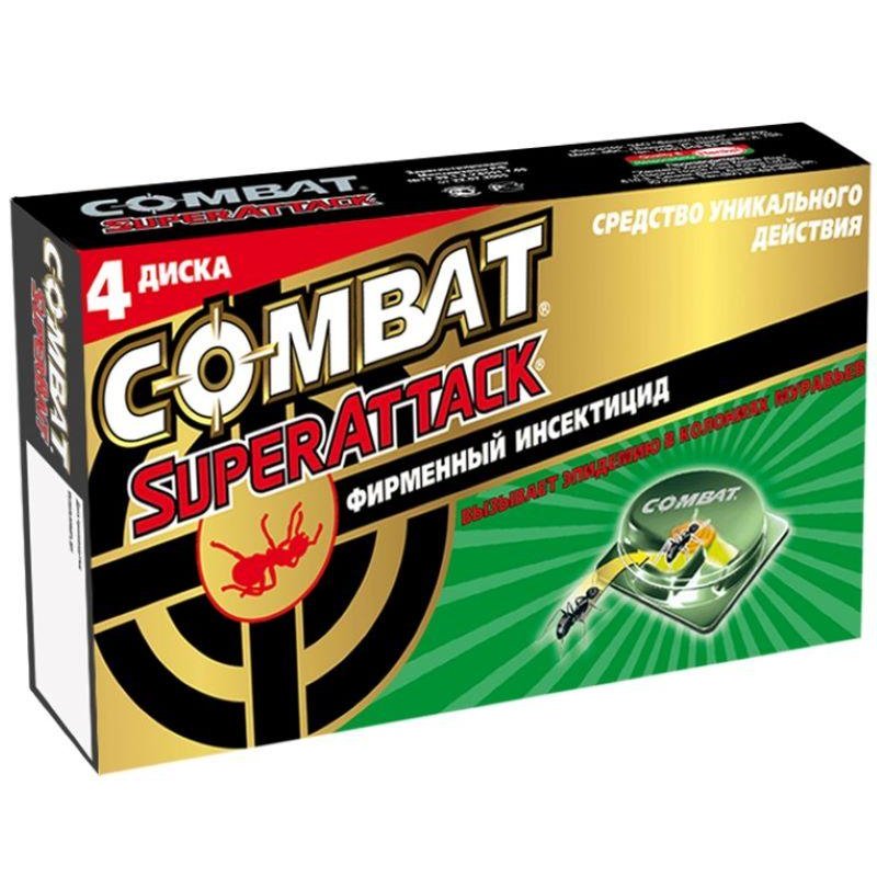 Средство от насекомых Combat Super Attack от муравьев ловушки (4 штуки ...