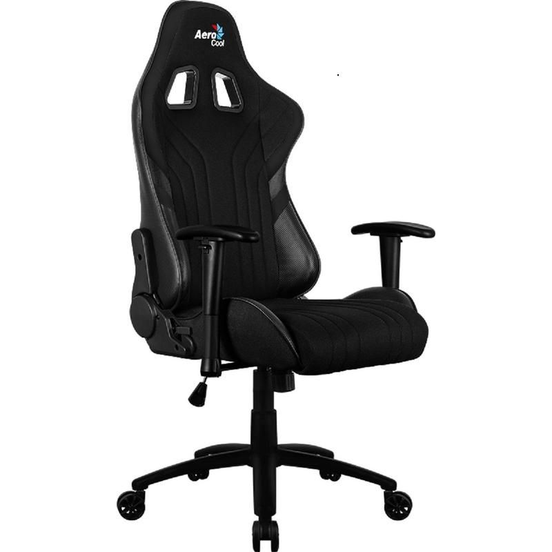 превью Кресло игровое Aerocool Aero 1 Alpha черное (ткань/пластик)