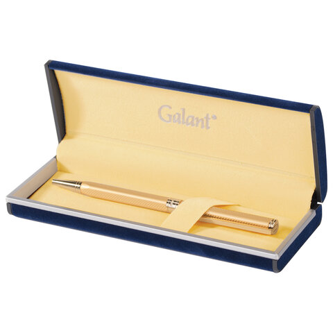 Ручка подарочная шариковая GALANT «Stiletto Gold», тонкий корпус, золотистый, золотистые детали, пишущий узел 0.7 мм, синяя