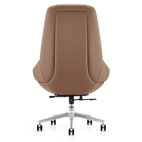 Кресло HAWASAN (ХАВАСАН) PREMIUM EX-810, хромированная сталь, экокожа, коричневое