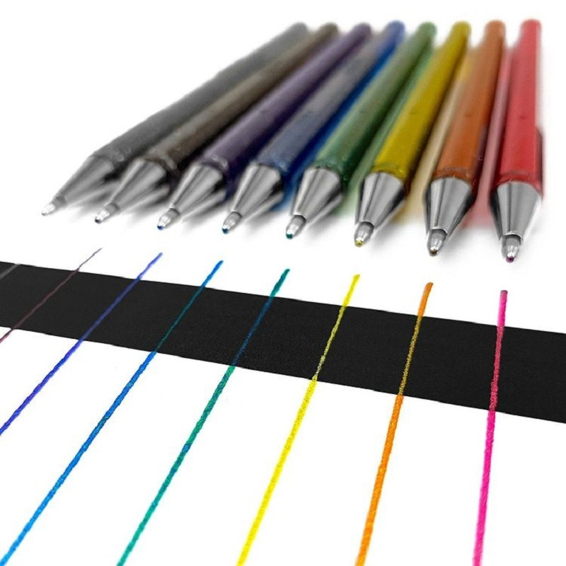 Ручка гелевая Pentel Hibrid Dual Metallic 0.55 мм хамелеон серебро