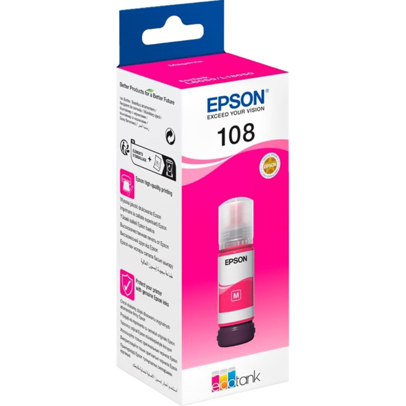 превью Чернила Epson 108 EcoTank Ink C13T09C34A для EpsonL8050/L18050, Magenta 70ml