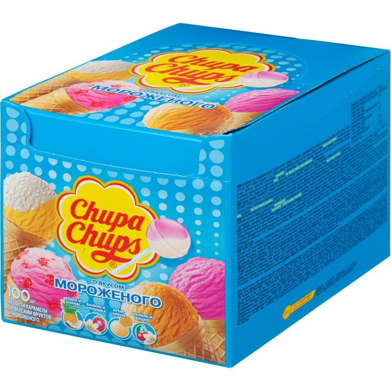 превью Карамель на палочке Chupa Chups Мороженое (100 штук в упаковке)