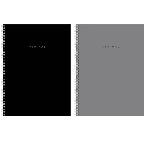 превью Тетрадь А4, 120 л., BRAUBERG, гребень, клетка, матовая ламинация, «Minimal Classic»