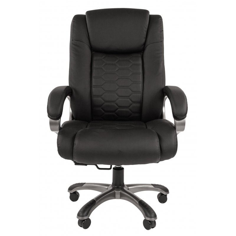 Кресло офисное Easy Chair 641 черное/серое (искусственная кожа/пластик)