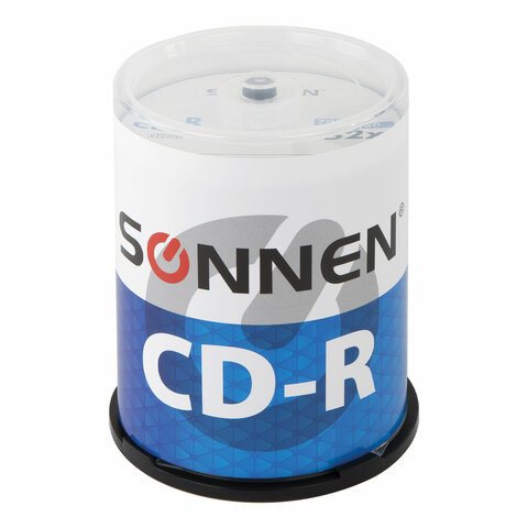превью Диски CD-R SONNEN 700Mb 52x Cake Box (упаковка на шпиле) КОМПЛЕКТ 100шт