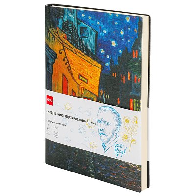 Ежедневник недатированный Deli VG, A5.136л Ван Гог Терраса кафе CN146-Blue