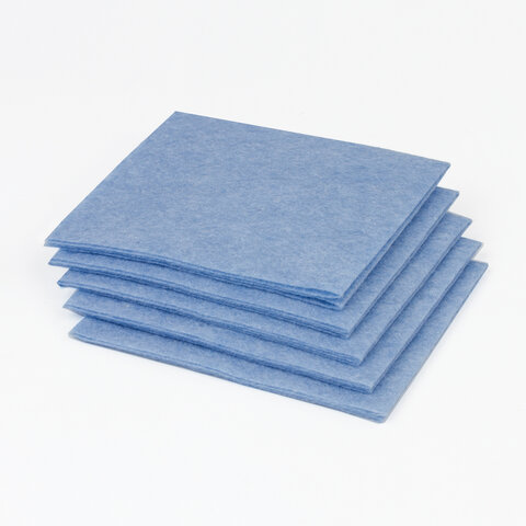 Салфетки ВИСКОЗНЫЕ универсальные MEDIUM, 25×25 см, КОМПЛЕКТ 5 шт., 80 г/м2, голубые, ЛЮБАША, К4122
