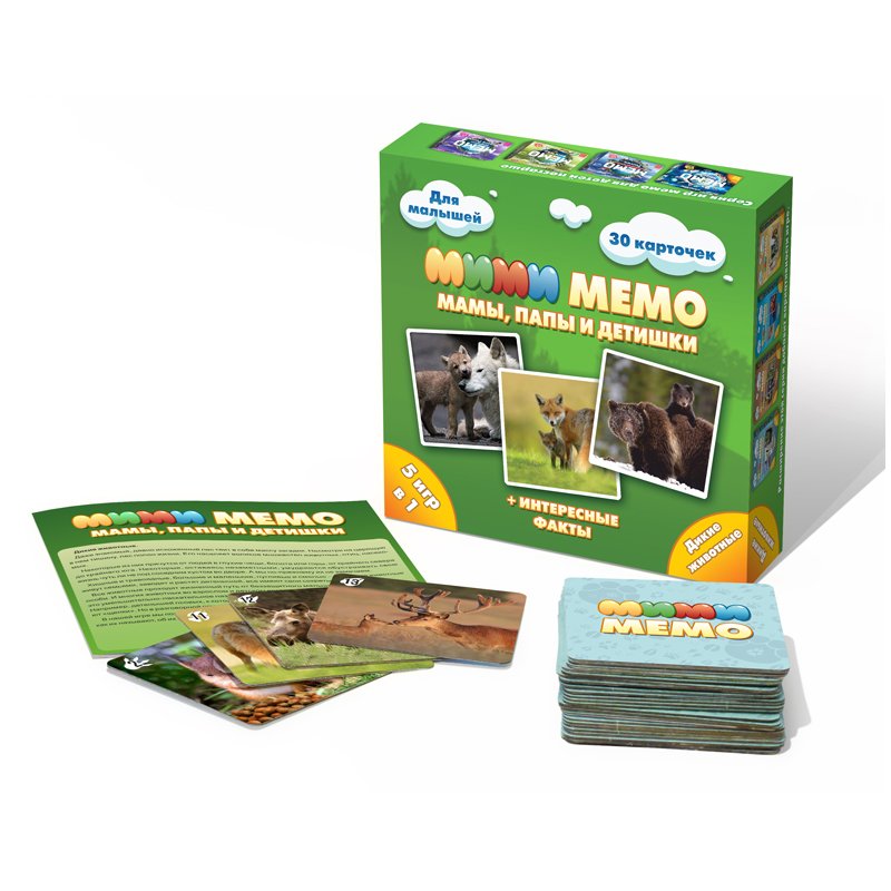 Игра настольная Нескучные игры «Ми-Ми-Мемо. Дикие животные»