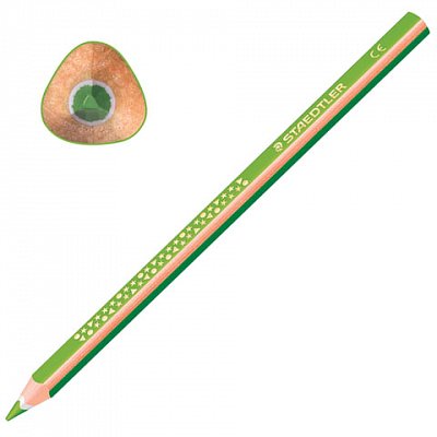 Карандаш цветной утолщенный STAEDTLER «Noris club», 1 шт., трехгранный, грифель 4 мм, салатовый