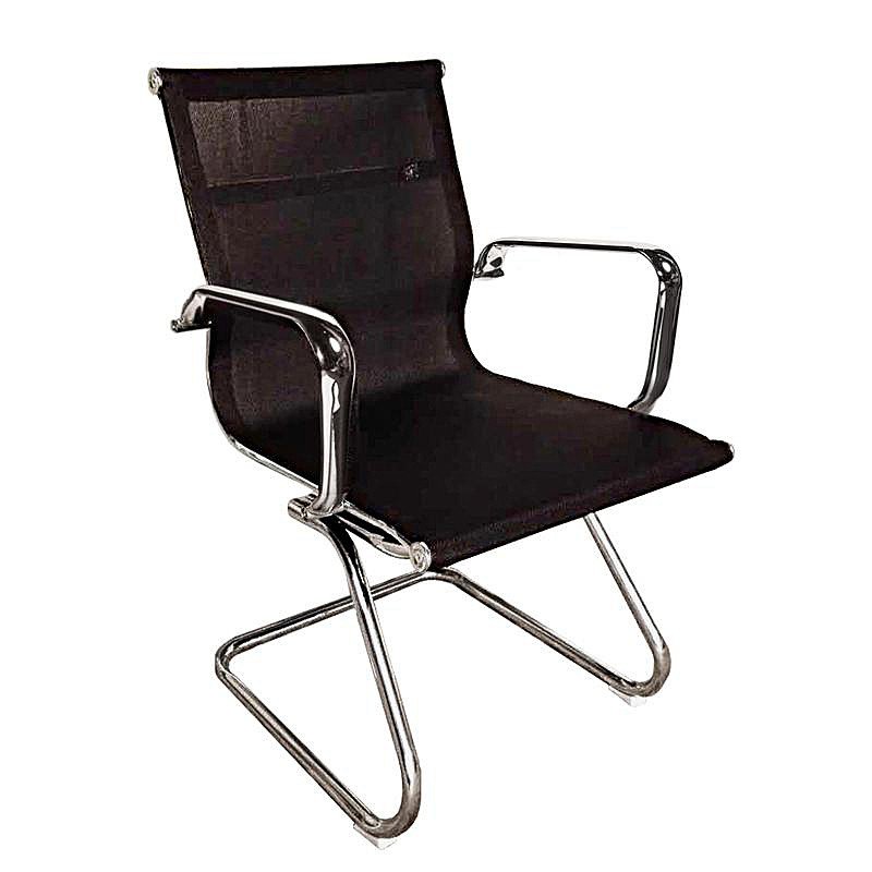 превью Конференц-кресло Easy Chair 711 VN на полозьях черное (сетка/металл хромированный)