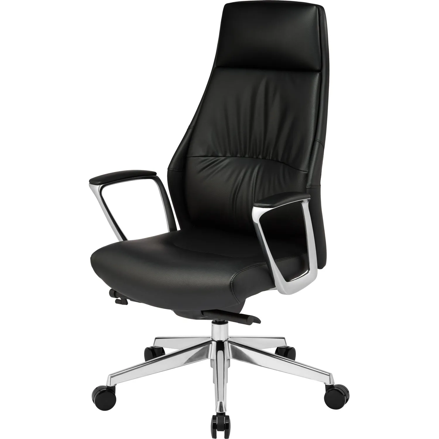 Кресло для руководителя Комус Мебель (Easy Chair) 598 чёрное (экокожа, алюминий)