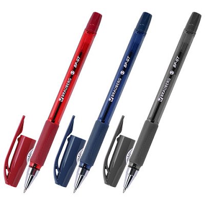 Ручка шариковая BRAUBERG BP-GT VIVID, СИНЯЯ, корпус ассорти, пишущий узел 0.7 мм, линия письма 0.35 мм