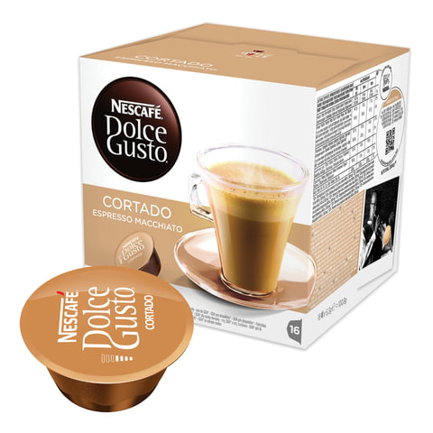 Капсулы для кофемашин NESCAFE DOLCE GUSTO эспрессо с молоком 16x200г.