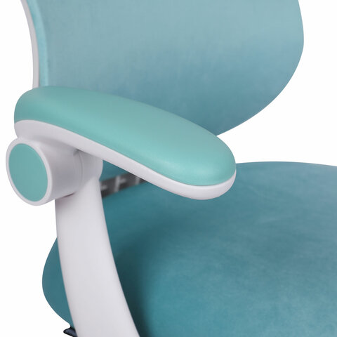 Кресло детское с подставкой для ног BRABIX «Sky MG-206», велюр, голубое