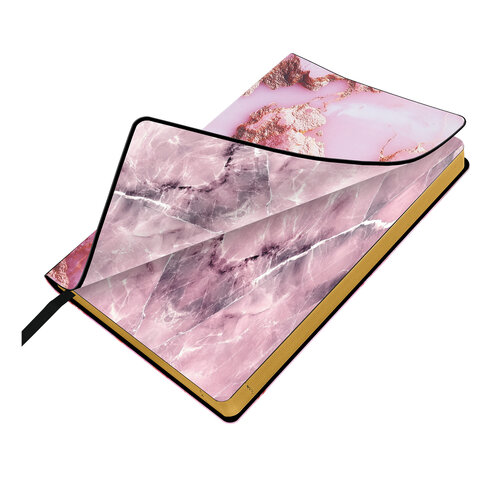 Ежедневник датированный 2026 А5 138×213 мм, BRAUBERG «Vista», под кожу, гибкий, «Pink marble»