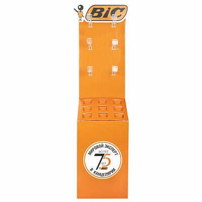 Стойка напольная для размещения товара BIC, 180×40х40 см, 9 отделений, 6 крючков, БЕЗ НАПОЛНЕНИЯ